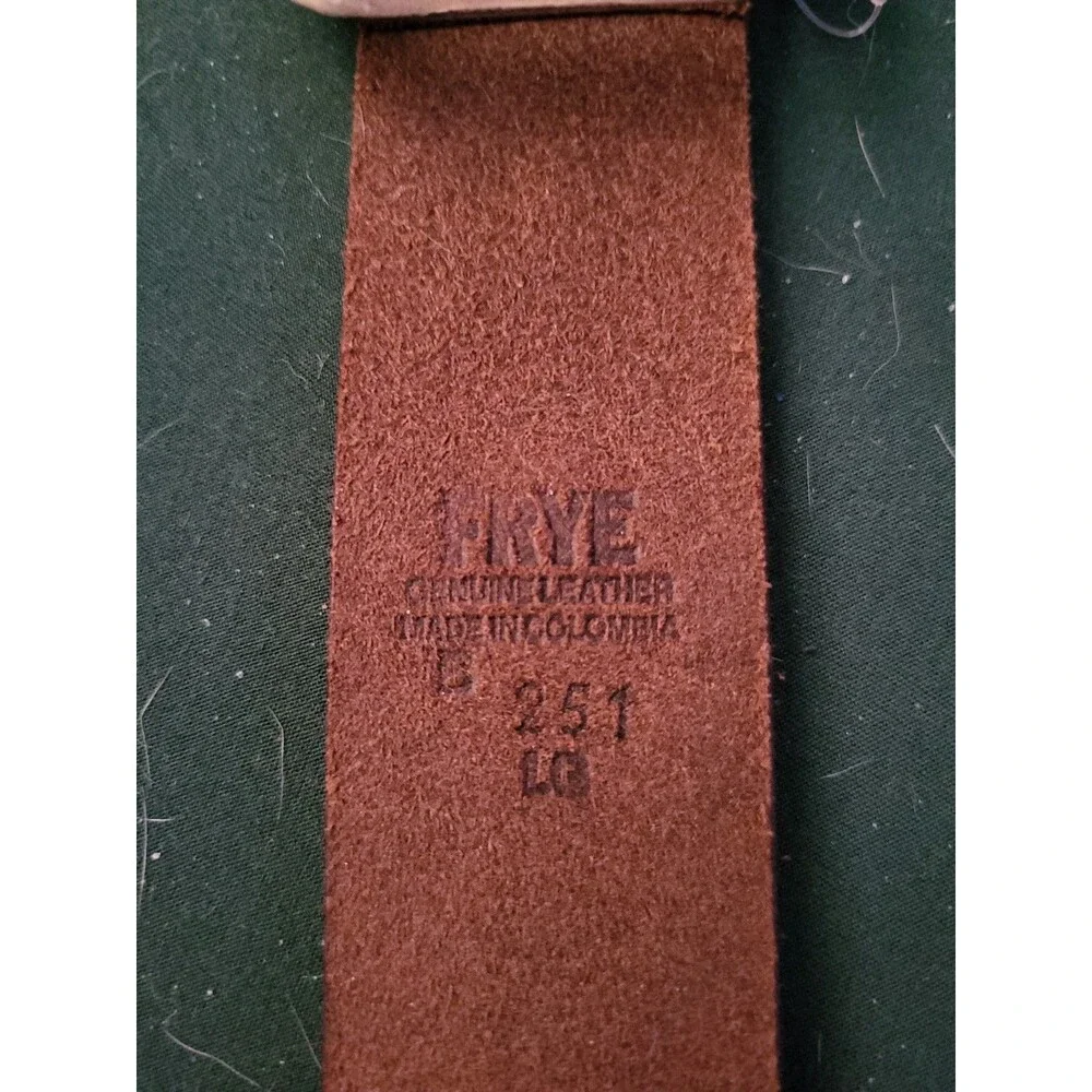 Frye Leather Belt Brown Women's Large Silver Double Buckle